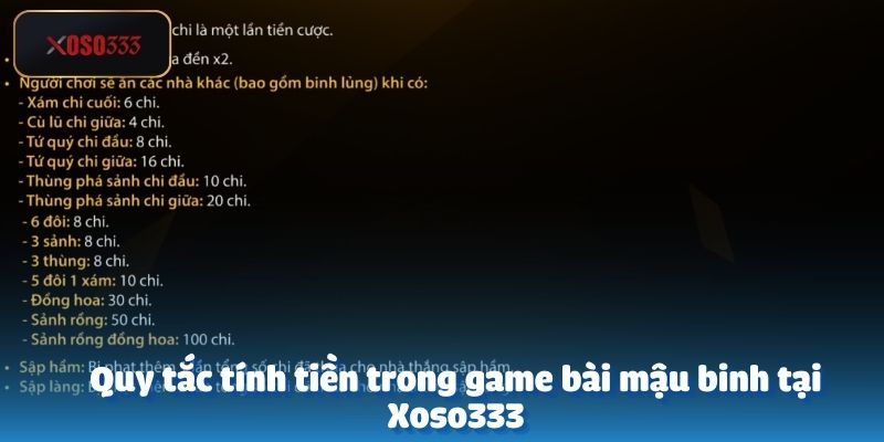 Hướng Dẫn Chơi Game Mậu Binh Tại Xoso333 Chi Tiết 3 Quy tắc tính tiền trong game bài mậu binh tại Xoso333