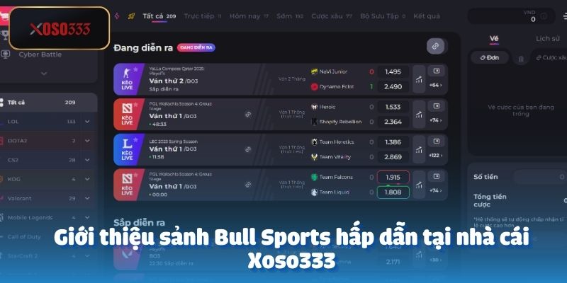Bull Sports Xoso333 – Cá cược Esports Đỉnh Cao 2 Giới thiệu sảnh Bull Sports hấp dẫn tại nhà cái Xoso333